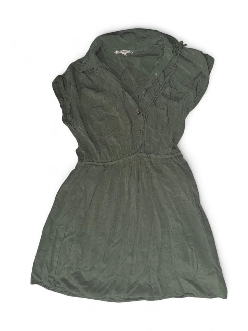 Pink Republic Olive Green Shirt Dress Short Sleeve Size XS